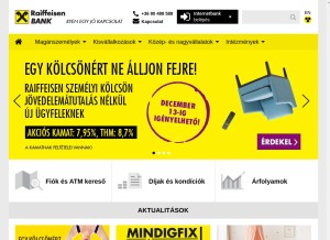 How raiffeisen.hu looks like on a tablet such as an iPad.
