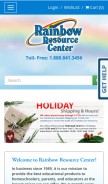 How rainbowresource.com looks like on a mobile device such as an iPhone.