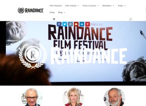 How raindance.org looks like on a tablet such as an iPad.