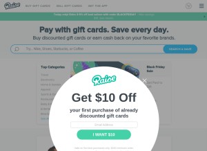 How raise.com looks like on a tablet such as an iPad.