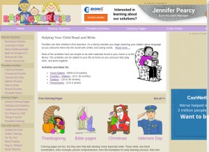 How raisingourkids.com looks like on a tablet such as an iPad.