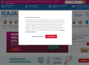 How raja.fr looks like on a tablet such as an iPad.