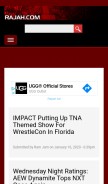 How rajah.com looks like on a mobile device such as an iPhone.