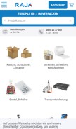How rajapack.de looks like on a mobile device such as an iPhone.