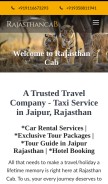 How rajasthancab.com looks like on a mobile device such as an iPhone.