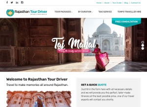 How rajasthantourdriver.com looks like on a tablet such as an iPad.