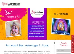 How rajastrologer.com looks like on a tablet such as an iPad.