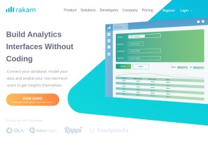 How rakam.io looks like on a tablet such as an iPad.