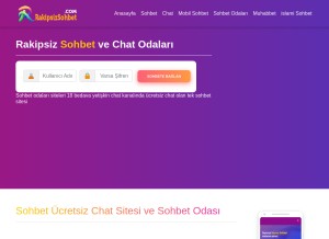 How rakipsizsohbet.com looks like on a tablet such as an iPad.