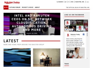 How rakuten.today looks like on a tablet such as an iPad.