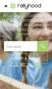 How rallyhood.com looks like on a mobile device such as an iPhone.