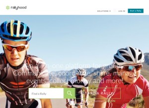 How rallyhood.com looks like on a tablet such as an iPad.