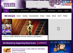 How ramascreen.com looks like on a tablet such as an iPad.