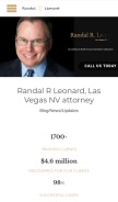How randalleonard.com looks like on a mobile device such as an iPhone.