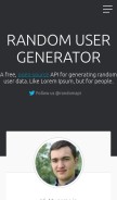 How randomuser.me looks like on a mobile device such as an iPhone.