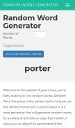 How randomwordgenerator.com looks like on a mobile device such as an iPhone.