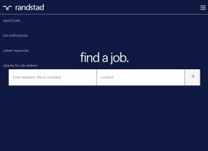 How randstad.com looks like on a tablet such as an iPad.