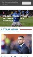 How rangersnews.uk looks like on a mobile device such as an iPhone.