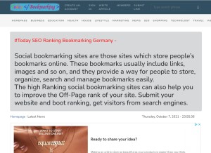 How rankingtoday-seobookmarking.net looks like on a tablet such as an iPad.