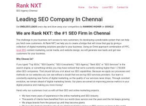 How ranknxt.com looks like on a tablet such as an iPad.