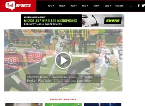 How rantsports.com looks like on a tablet such as an iPad.