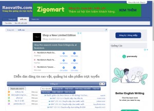 How raovat9s.com looks like on a tablet such as an iPad.