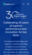 How rapidlegal.com looks like on a mobile device such as an iPhone.