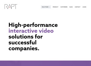 How raptmedia.com looks like on a tablet such as an iPad.