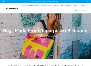 How rareform.com looks like on a tablet such as an iPad.