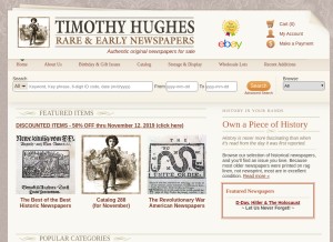 How rarenewspapers.com looks like on a tablet such as an iPad.