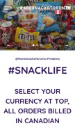 How raresnackstoronto.com looks like on a mobile device such as an iPhone.