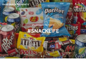 How raresnackstoronto.com looks like on a tablet such as an iPad.