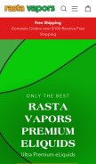 How rastavapors.com looks like on a mobile device such as an iPhone.