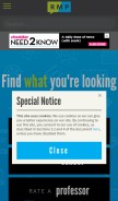 How ratemyprofessors.com looks like on a mobile device such as an iPhone.
