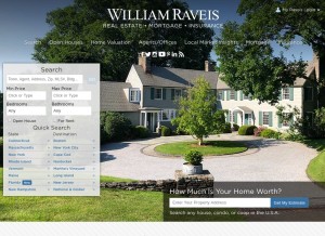 How raveis.com looks like on a tablet such as an iPad.