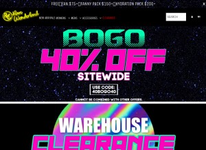 How ravewonderland.com looks like on a tablet such as an iPad.