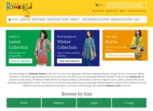 How rawaaj.co.uk looks like on a tablet such as an iPad.