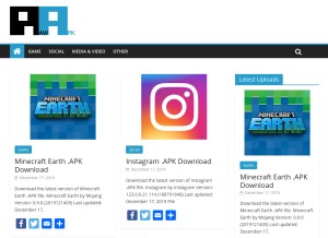 How rawapk.com looks like on a tablet such as an iPad.