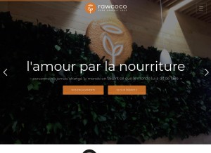 How rawcoco.com looks like on a tablet such as an iPad.