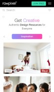 How rawpixel.com looks like on a mobile device such as an iPhone.