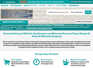 How rayflorists.com looks like on a tablet such as an iPad.