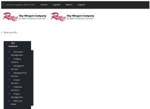 How raymorgan.com looks like on a tablet such as an iPad.