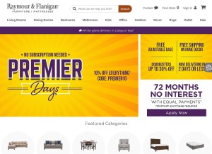 How raymourflanigan.com looks like on a tablet such as an iPad.