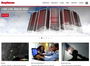How raytheon.com looks like on a tablet such as an iPad.