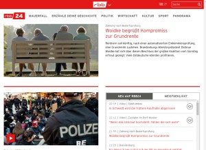 How rbb-online.de looks like on a tablet such as an iPad.