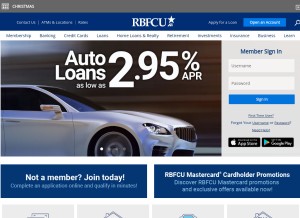 How rbfcu.org looks like on a tablet such as an iPad.