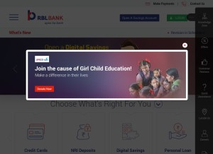 How rblbank.com looks like on a tablet such as an iPad.
