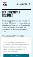 How rci.com looks like on a mobile device such as an iPhone.