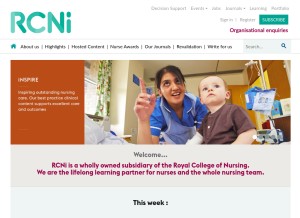 How rcni.com looks like on a tablet such as an iPad.