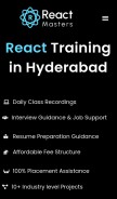 How reactmasters.in looks like on a mobile device such as an iPhone.